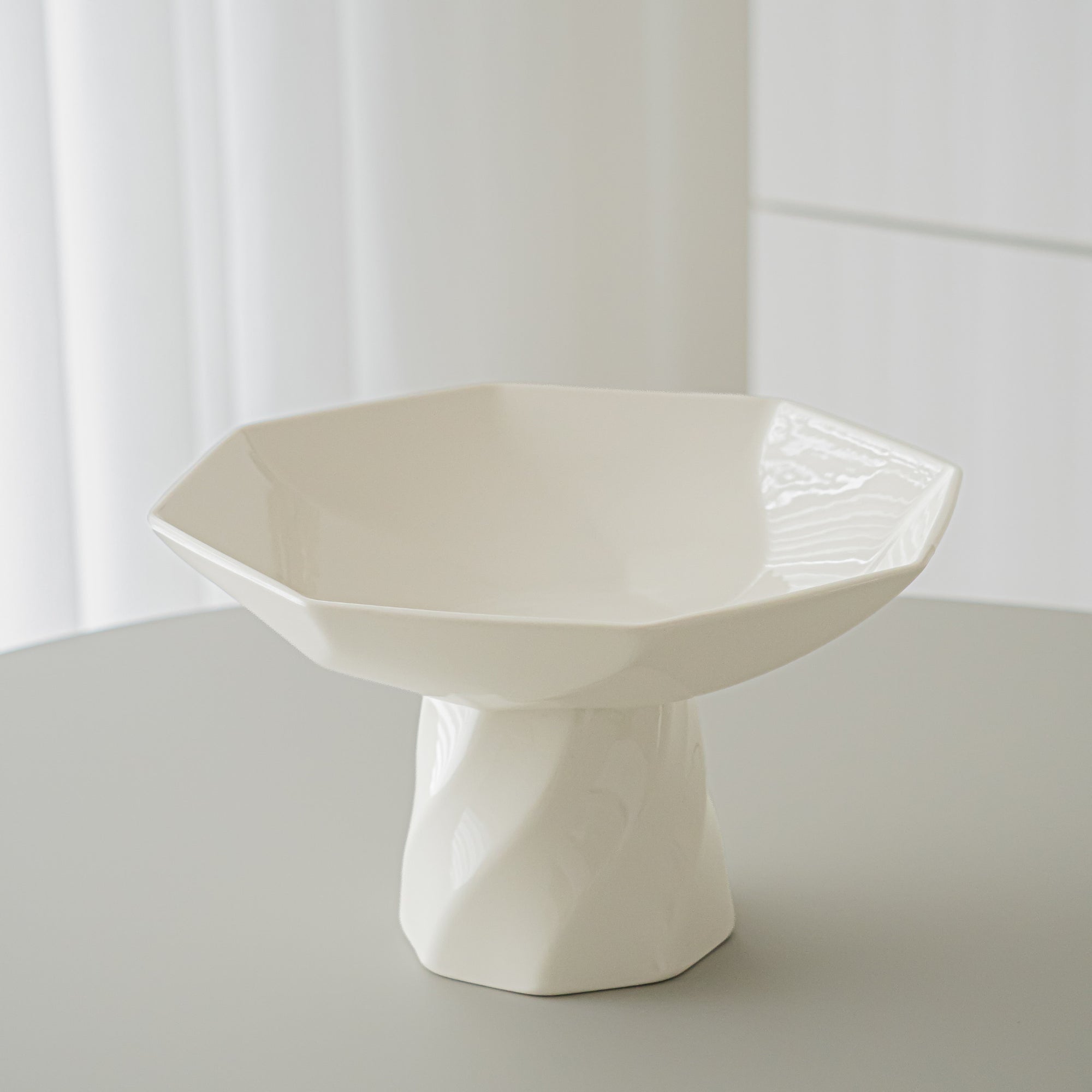 COUPE A FRUIT/VASE EN PORCELAINE IMERA BLANC