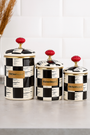 ACAR LOT DE 3 POTS DE CONSERVATION EN EMAIL DAMIER - ALINDA HOME 