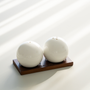 DUO SALIERE & POIVRIERE SPHERIQUE ACACIA & PORCELAINE