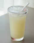 GLASS TUMBLER WITH LID AND STRAW