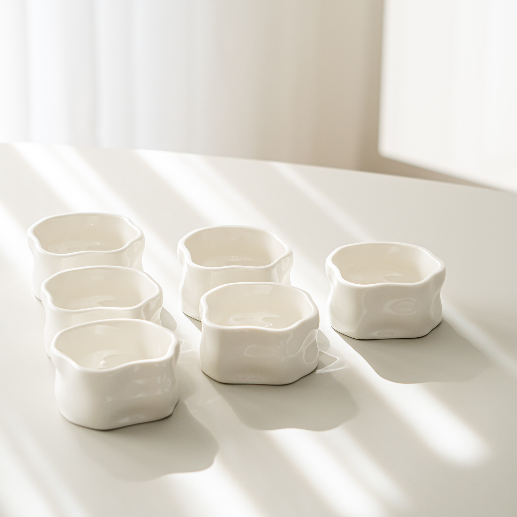 LOT DE 6 COUPELLES/SNACK BOWL NORDIC BLANCHE 8CM | 110ML