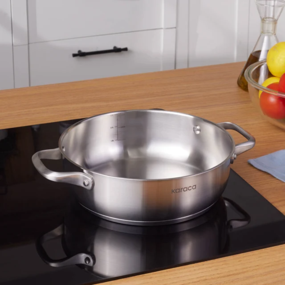 KARACA CASSEROLE BASSE ELITE STEEL | 24CM | 3L