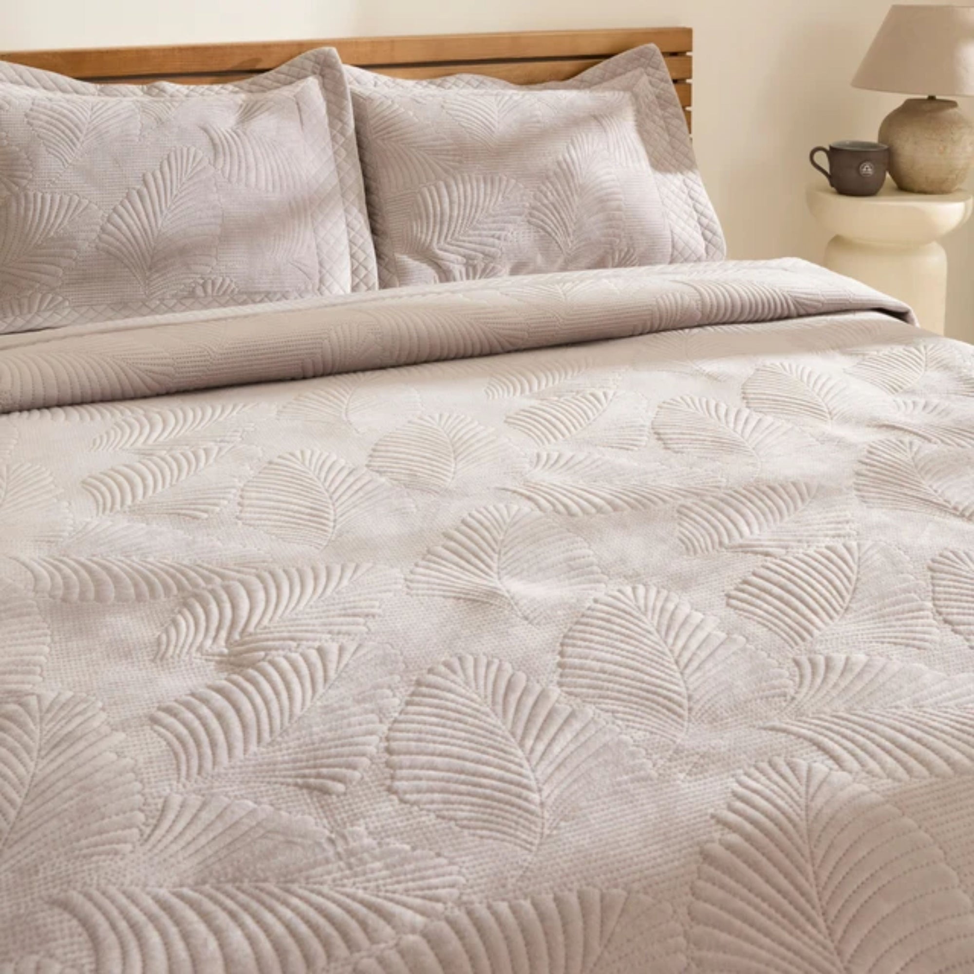 KARACA ENSEMBLE DE COUVRE LIT LEAN GRIS | 230X240CM | 3 PIECES