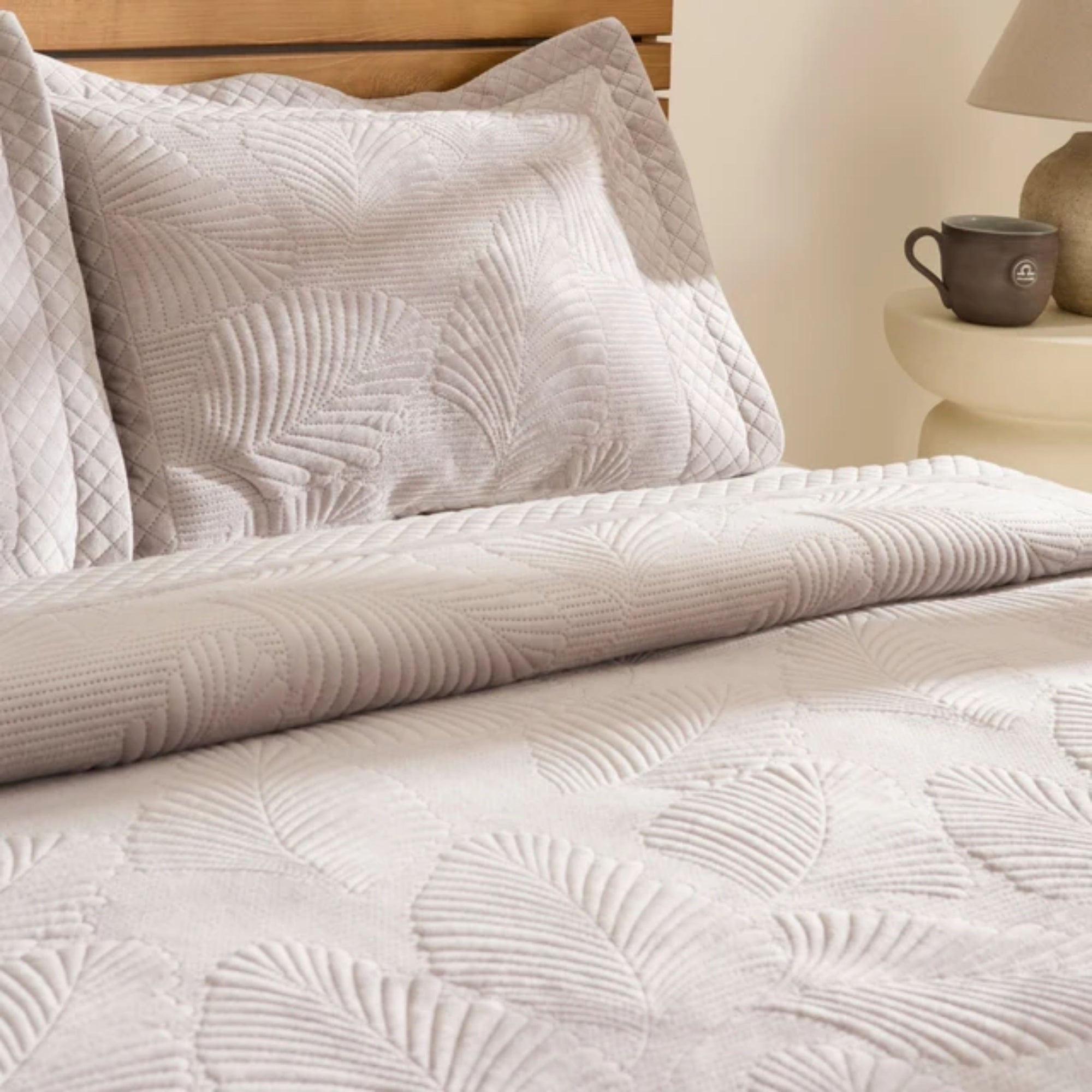 KARACA ENSEMBLE DE COUVRE LIT LEAN GRIS | 230X240CM | 3 PIECES