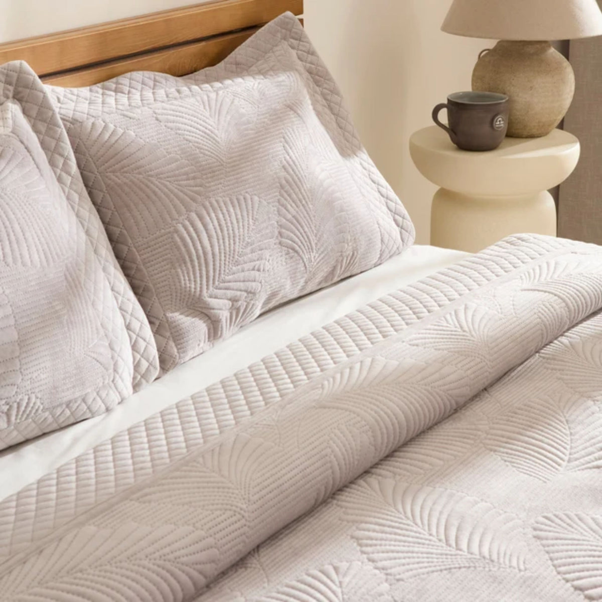 KARACA ENSEMBLE DE COUVRE LIT LEAN GRIS | 230X240CM | 3 PIECES