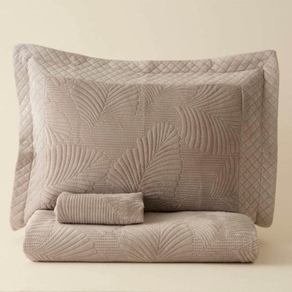 KARACA ENSEMBLE DE COUVRE LIT LEAN GRIS | 230X240CM | 3 PIECES