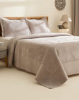 KARACA ENSEMBLE DE COUVRE LIT LEAN GRIS | 230X240CM | 3 PIECES