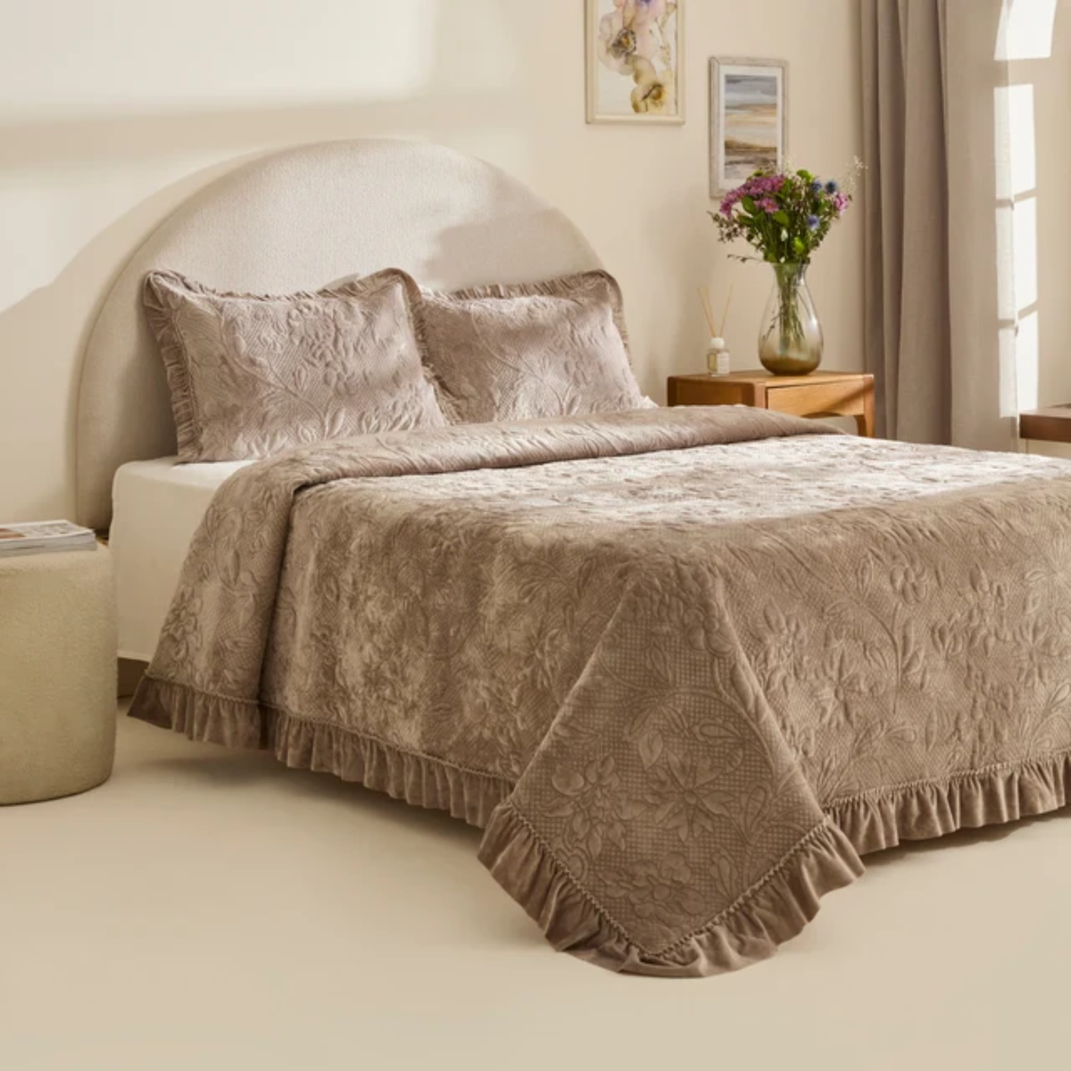 KARACA ENSEMBLE DE COUVRE LIT AUDREY GRIS | 230X240CM | 3 PIECES