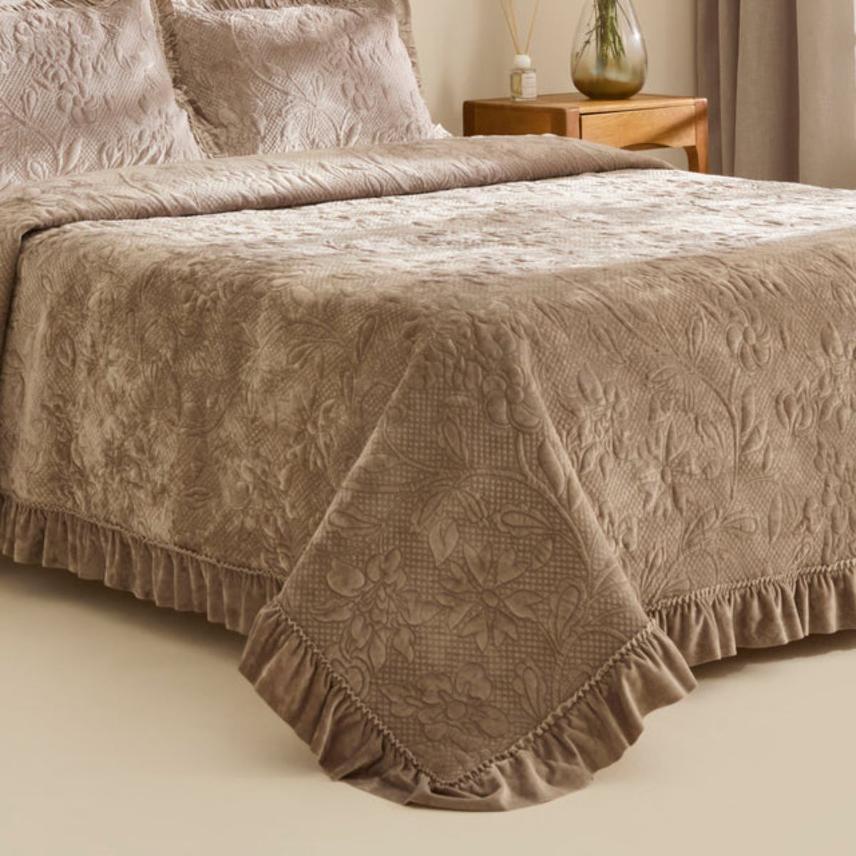 KARACA ENSEMBLE DE COUVRE LIT AUDREY GRIS | 230X240CM | 3 PIECES