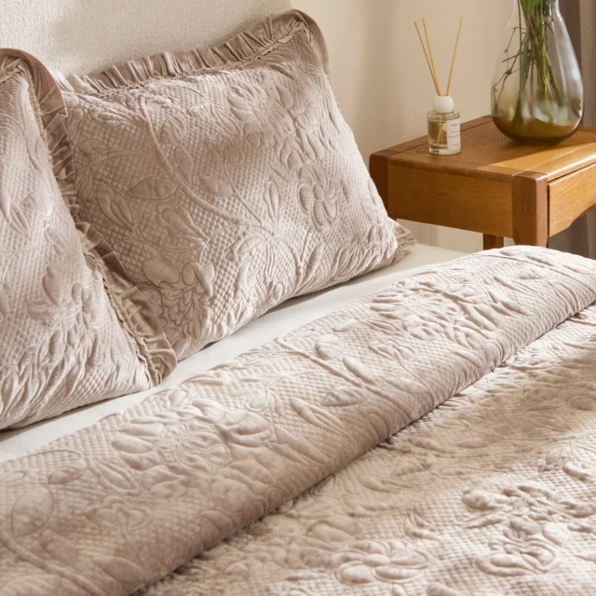 KARACA ENSEMBLE DE COUVRE LIT AUDREY GRIS | 230X240CM | 3 PIECES