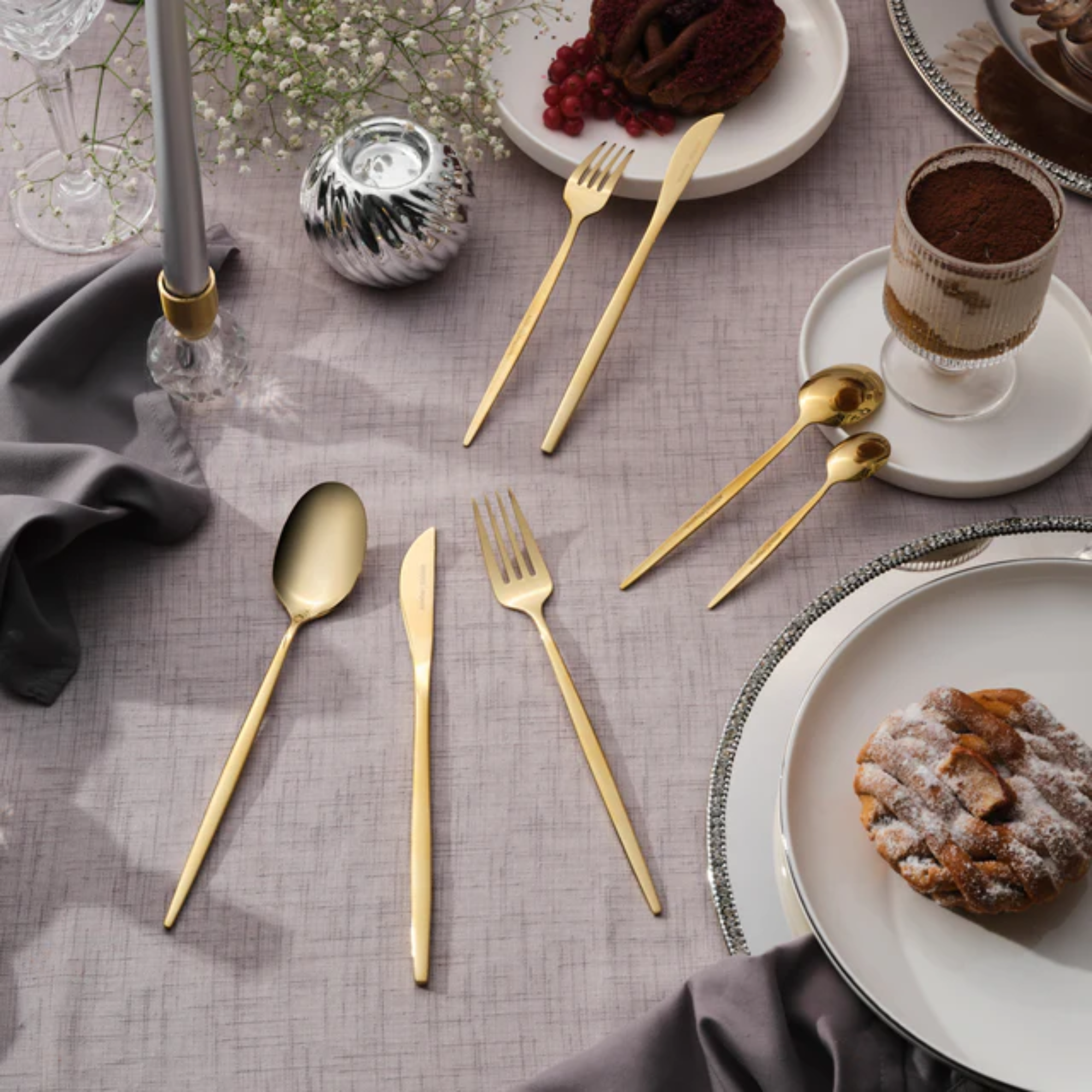KARACA ENSEMBLE DE MENAGERE ELEGANCE CAMILLE SHINY GOLD 84 PIECES