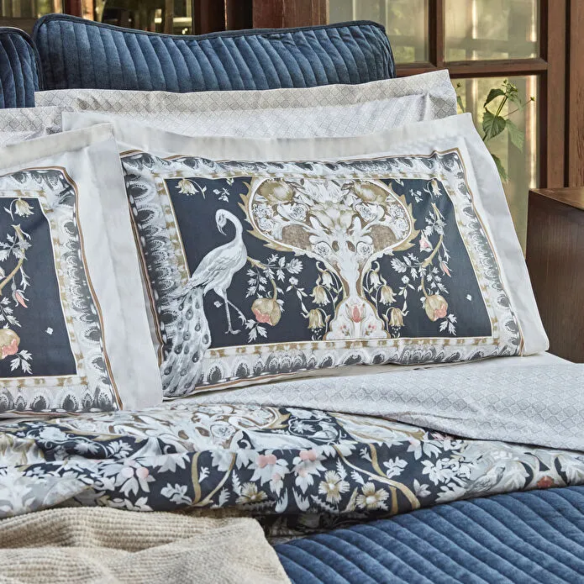 KARACA PARURE DE LIT PAVO BLUE | 6 PIECES