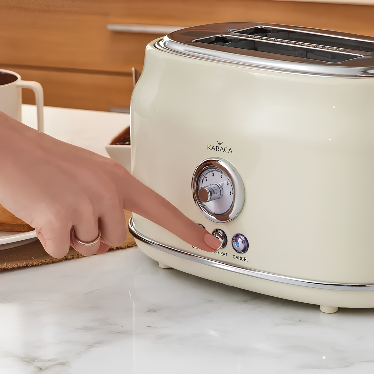 KARACA TOASTER GRILLE PAIN | 2 TRANCHES | RETRO CREME