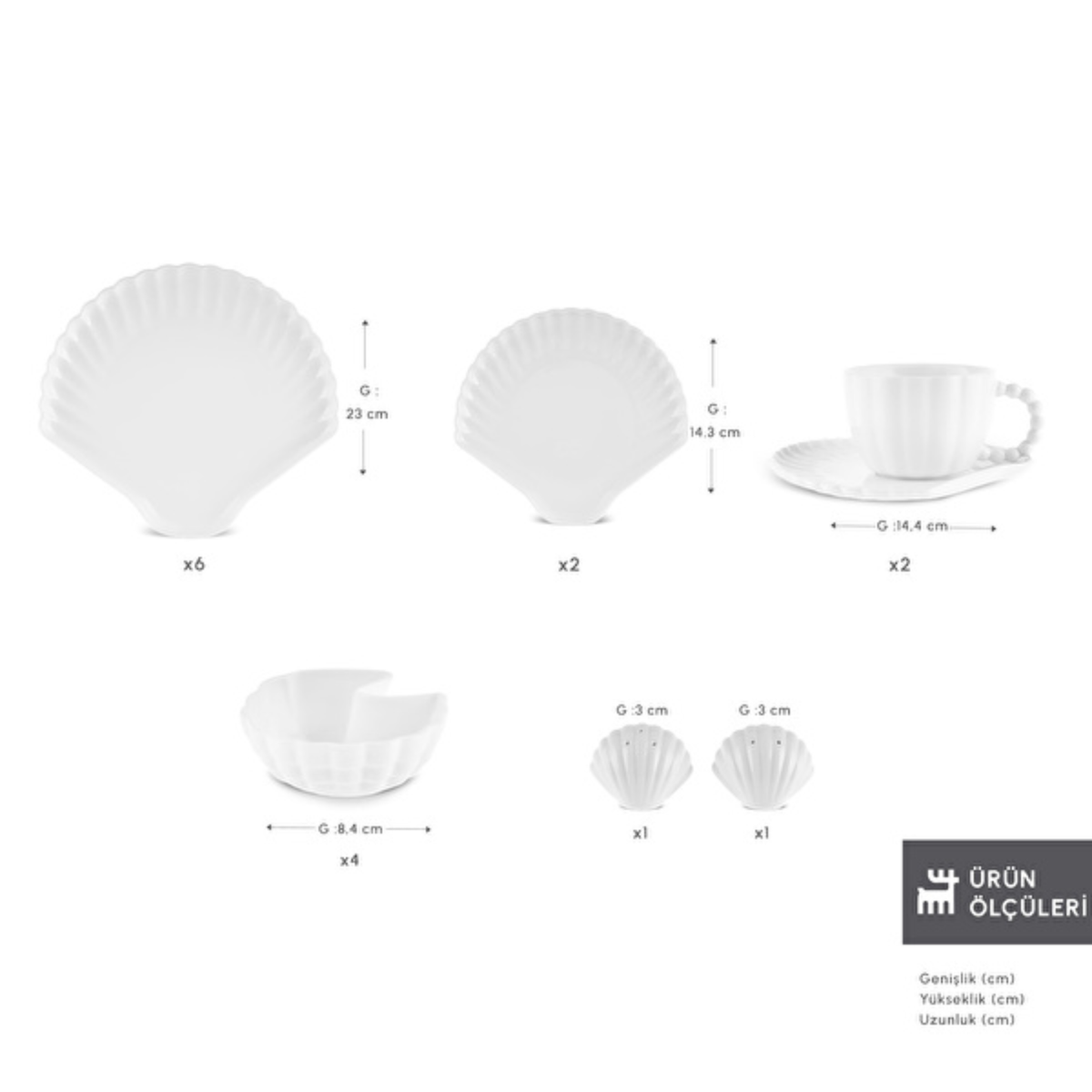 KARACA SERVICE A BRUNCH OSTRA | 34 PIECES | 6 PERSONNES