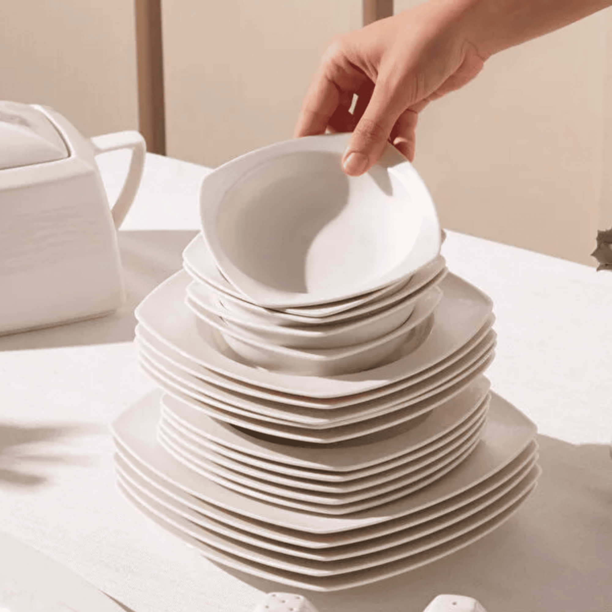 KARACA SERVICE DE TABLE BONE DEREN | 60 PIECES | 12 PERSONNES