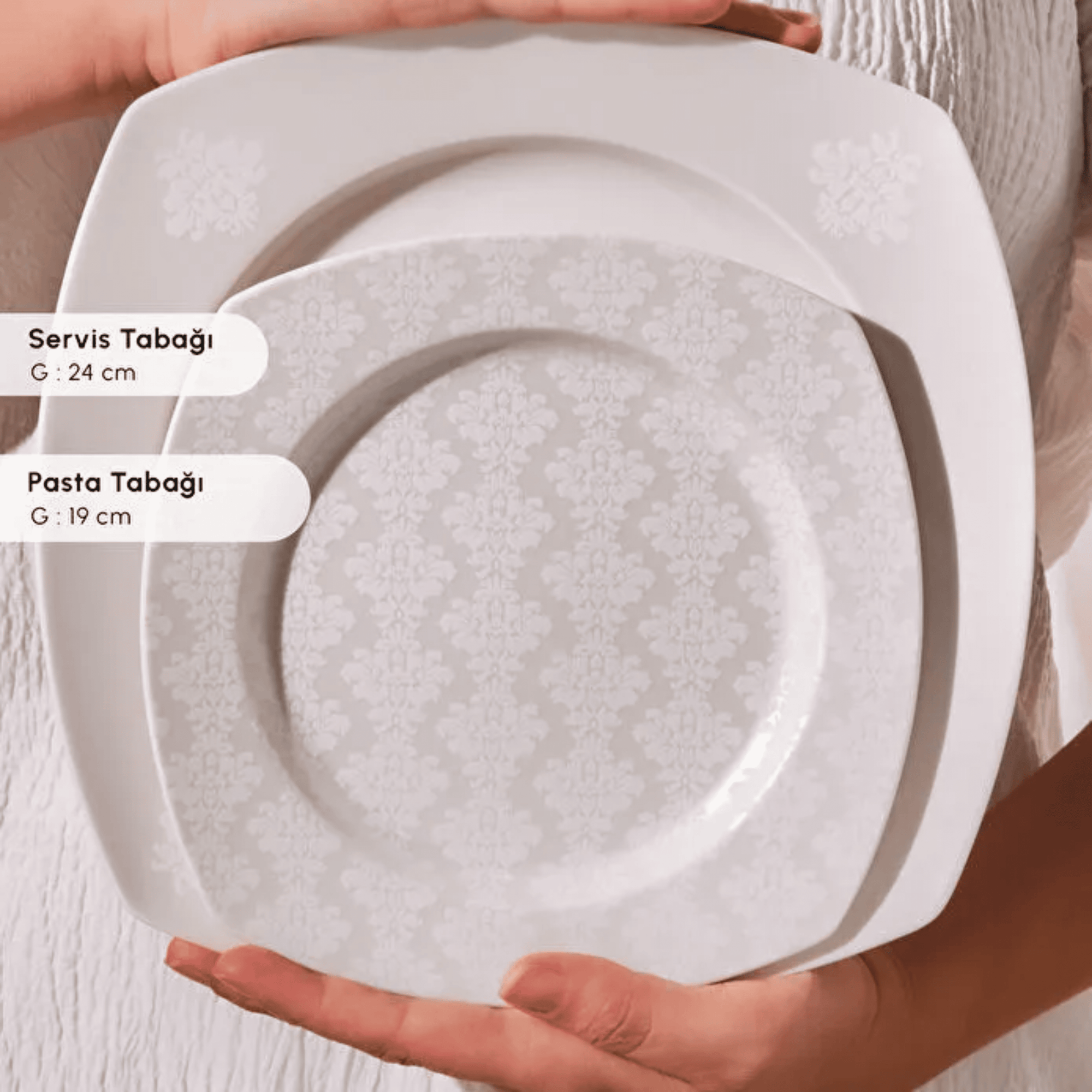 KARACA SERVICE DE TABLE BONE DEREN | 60 PIECES | 12 PERSONNES