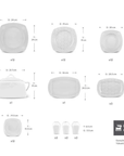 KARACA SERVICE DE TABLE BONE DEREN | 60 PIECES | 12 PERSONNES