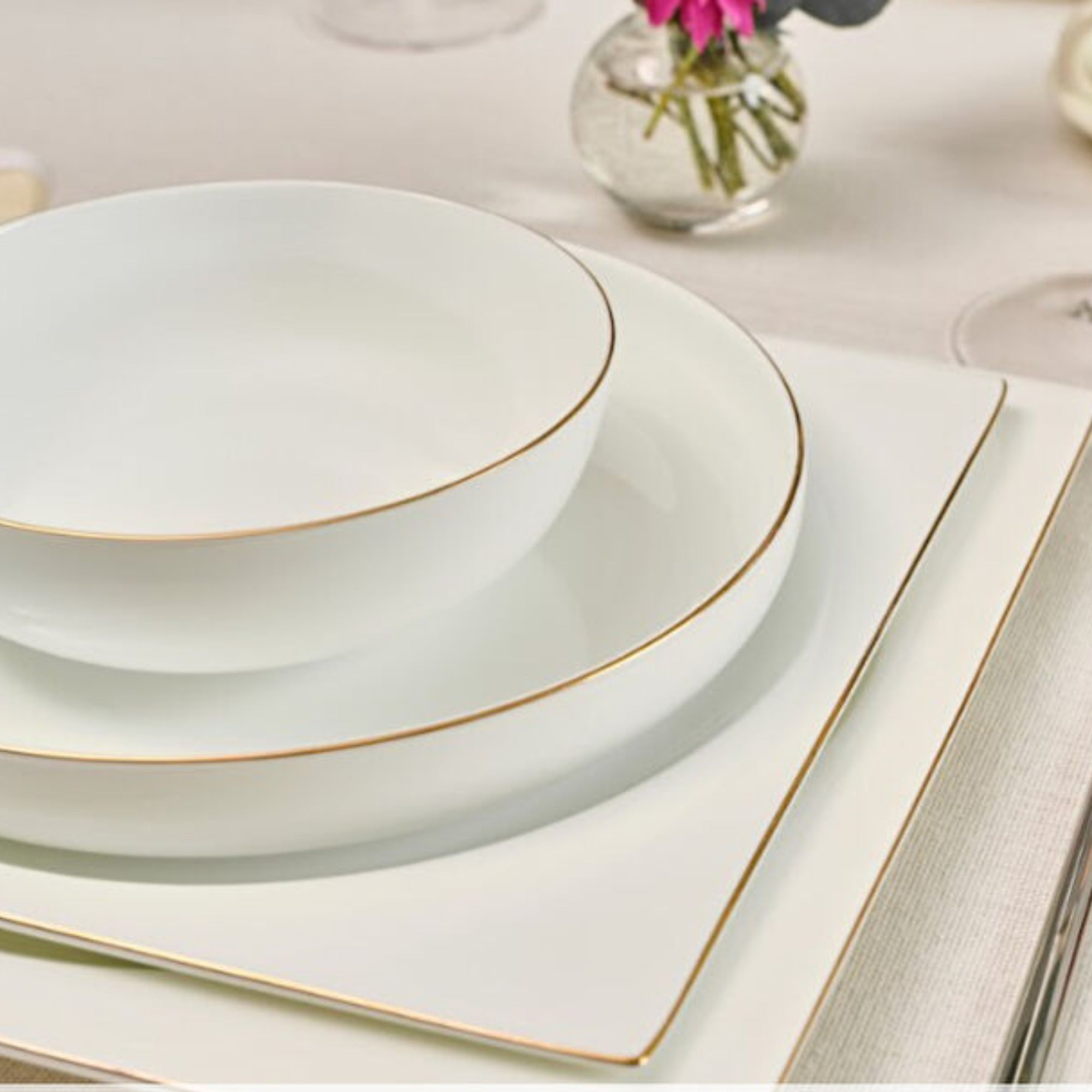 KARACA SERVICE DE TABLE FINE PEARL EXTRA NISH | 58 PIECES | 12 PERSONNES