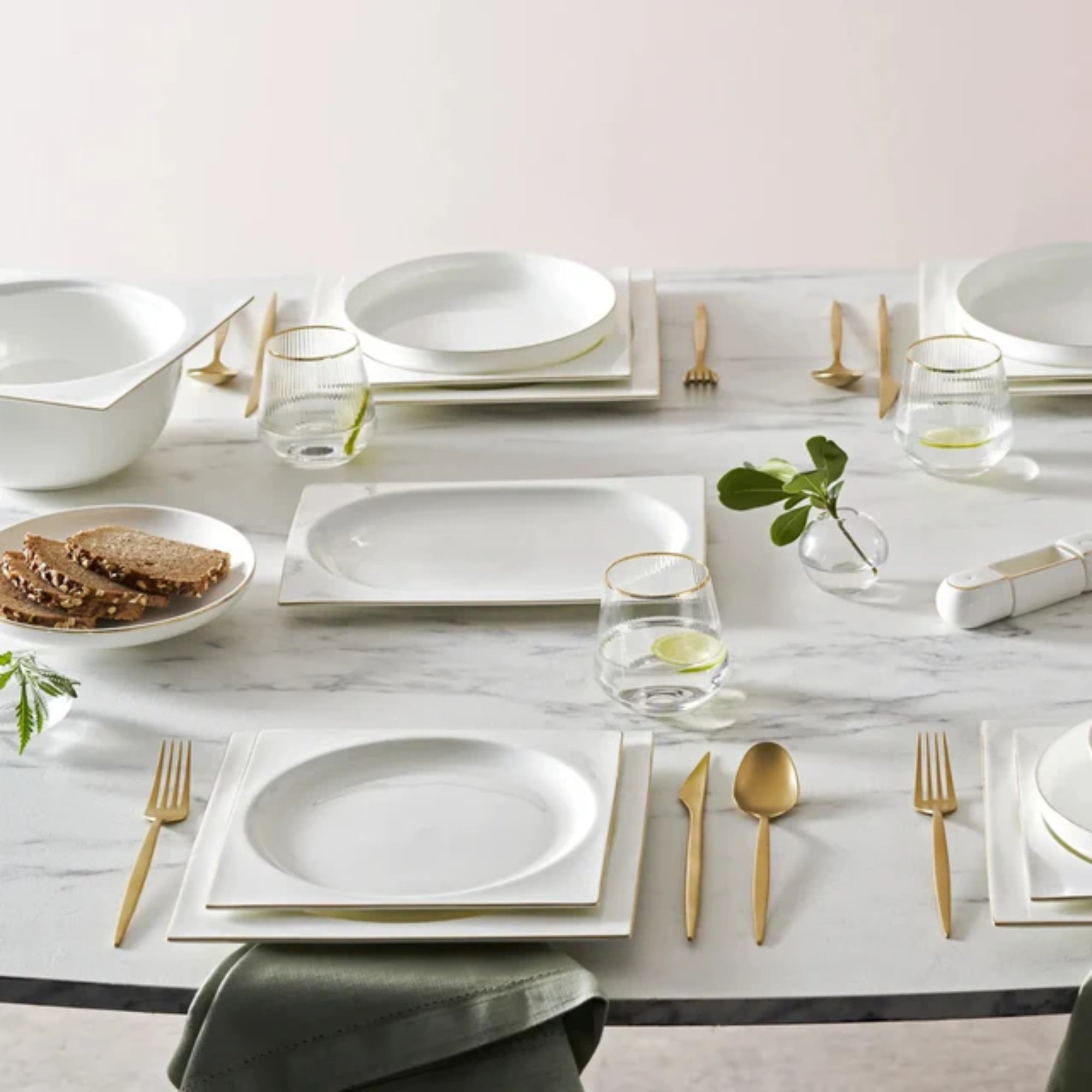 KARACA SERVICE DE TABLE FINE PEARL EXTRA NISH | 58 PIECES | 12 PERSONNES