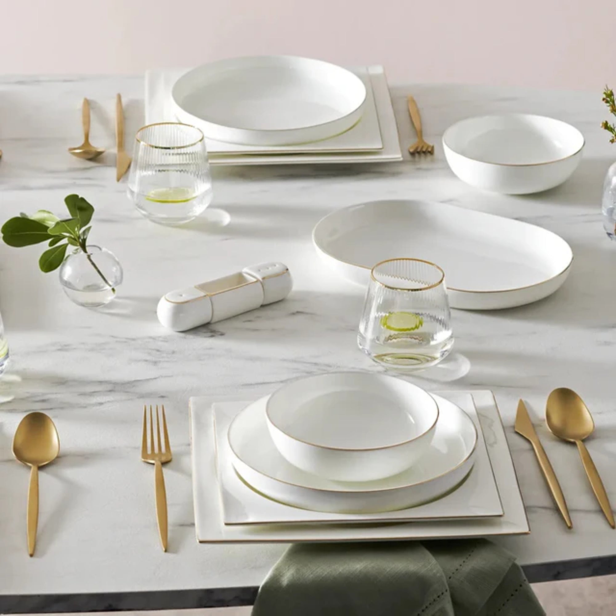 KARACA SERVICE DE TABLE FINE PEARL EXTRA NISH | 58 PIECES | 12 PERSONNES