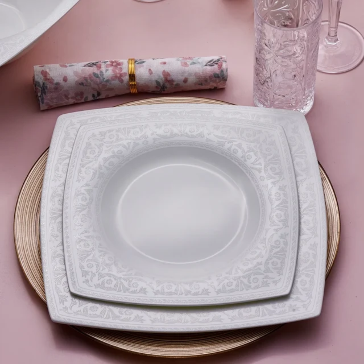 KARACA SERVICE DE TABLE FINE PEARL ROMA | 58 PIECES | 12 PERSONNES