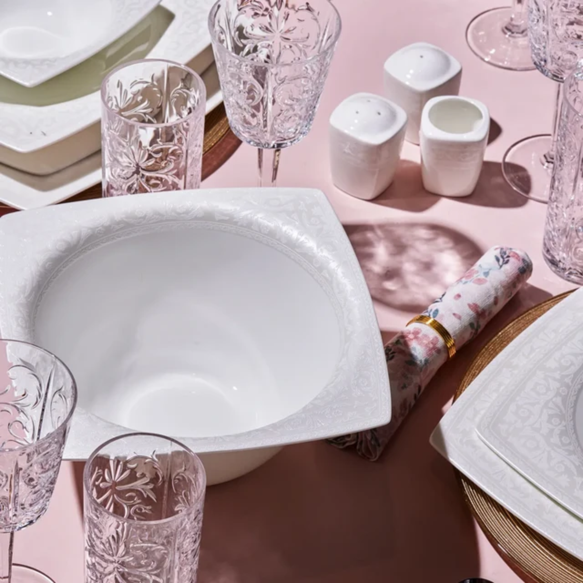 KARACA SERVICE DE TABLE FINE PEARL ROMA | 58 PIECES | 12 PERSONNES