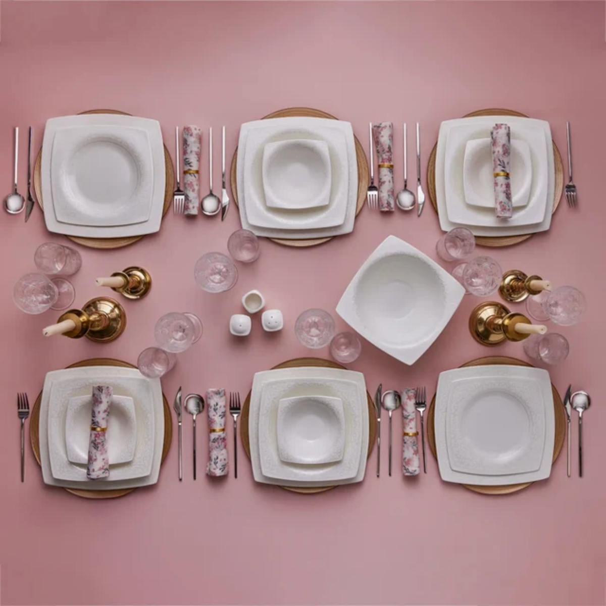 KARACA SERVICE DE TABLE FINE PEARL ROMA | 58 PIECES | 12 PERSONNES