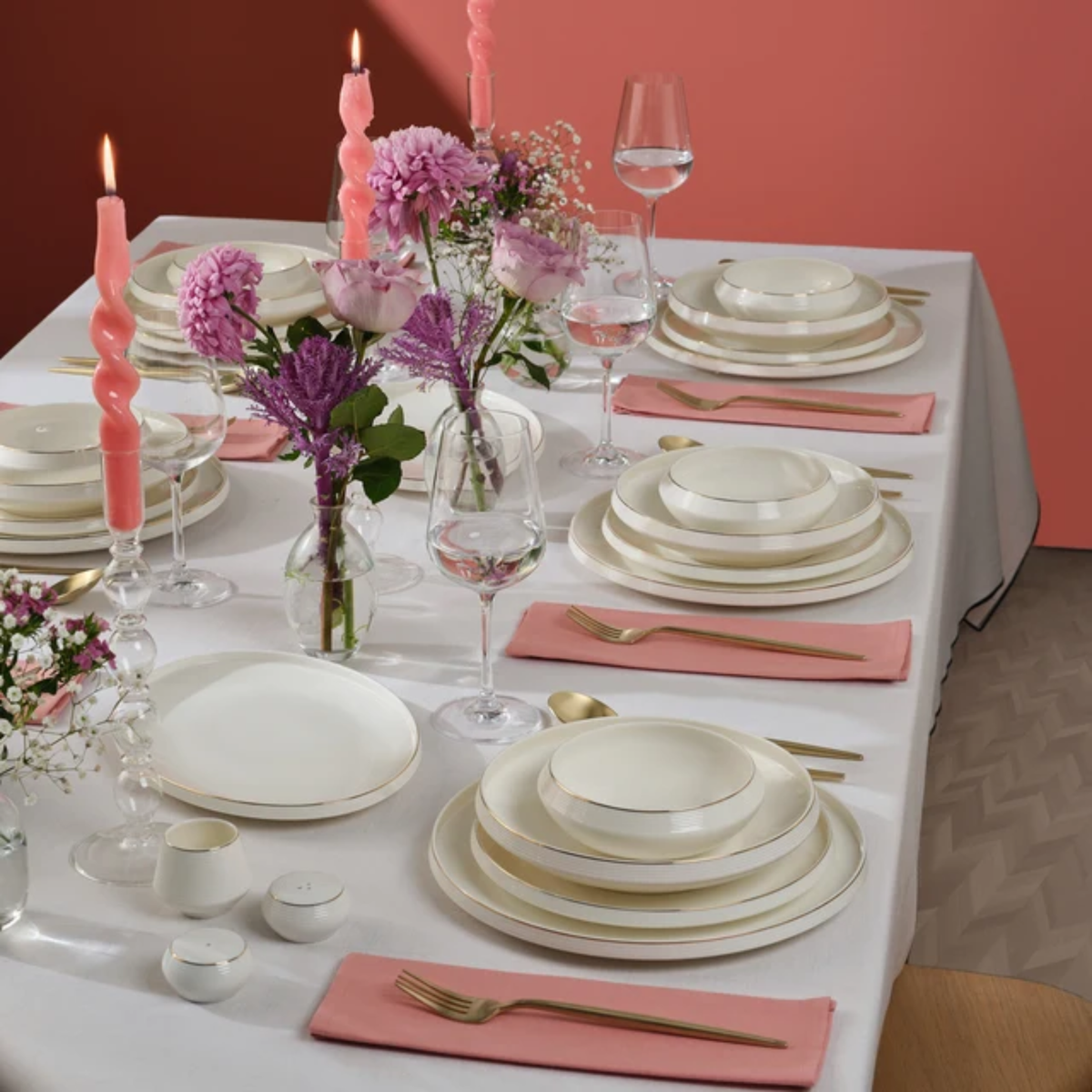KARACA SERVICE DE TABLE BONE ARIS | 53 PIECES | 12 PERSONNES