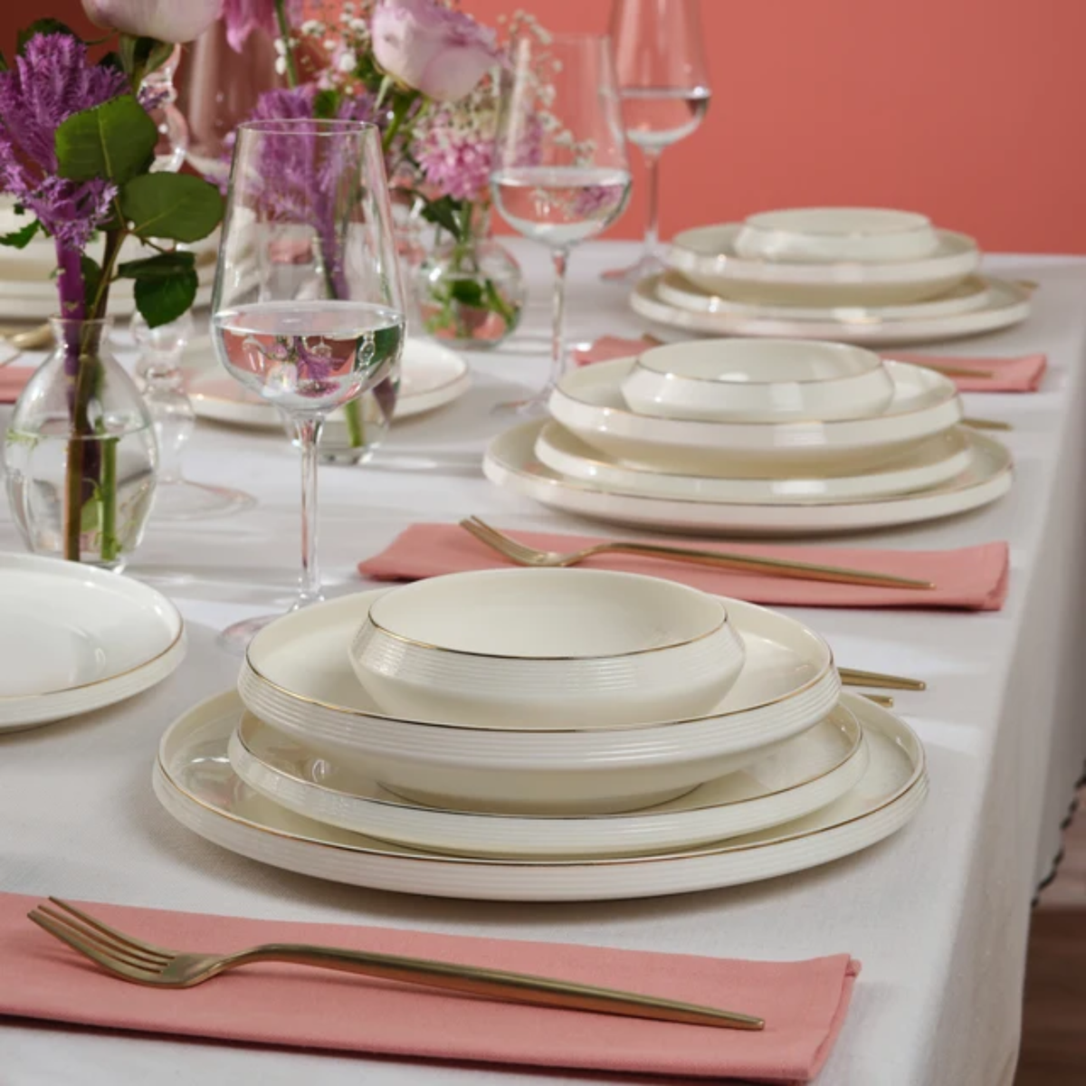 KARACA SERVICE DE TABLE BONE ARIS | 53 PIECES | 12 PERSONNES