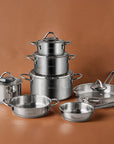 KARACA BATTERIE DE CUISINE ADA EN ACIER INOXYDABLE V2 12 PIECES
