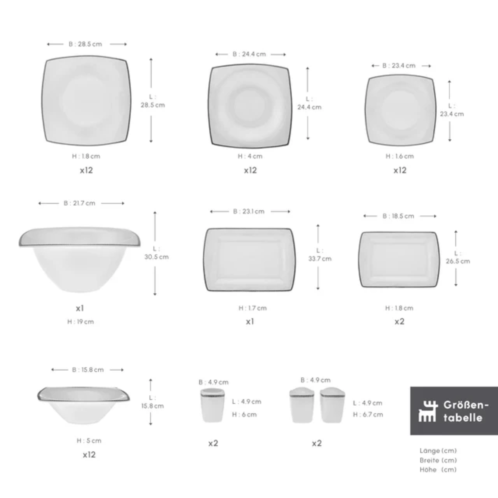 KARACA SERVICE DE TABLE FINE PEARL NEKLUS | 58 PIECES | 12 PERSONNES