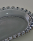KARACA GLORY ANTHRACITE OVAL GLASS PLATE 25CM