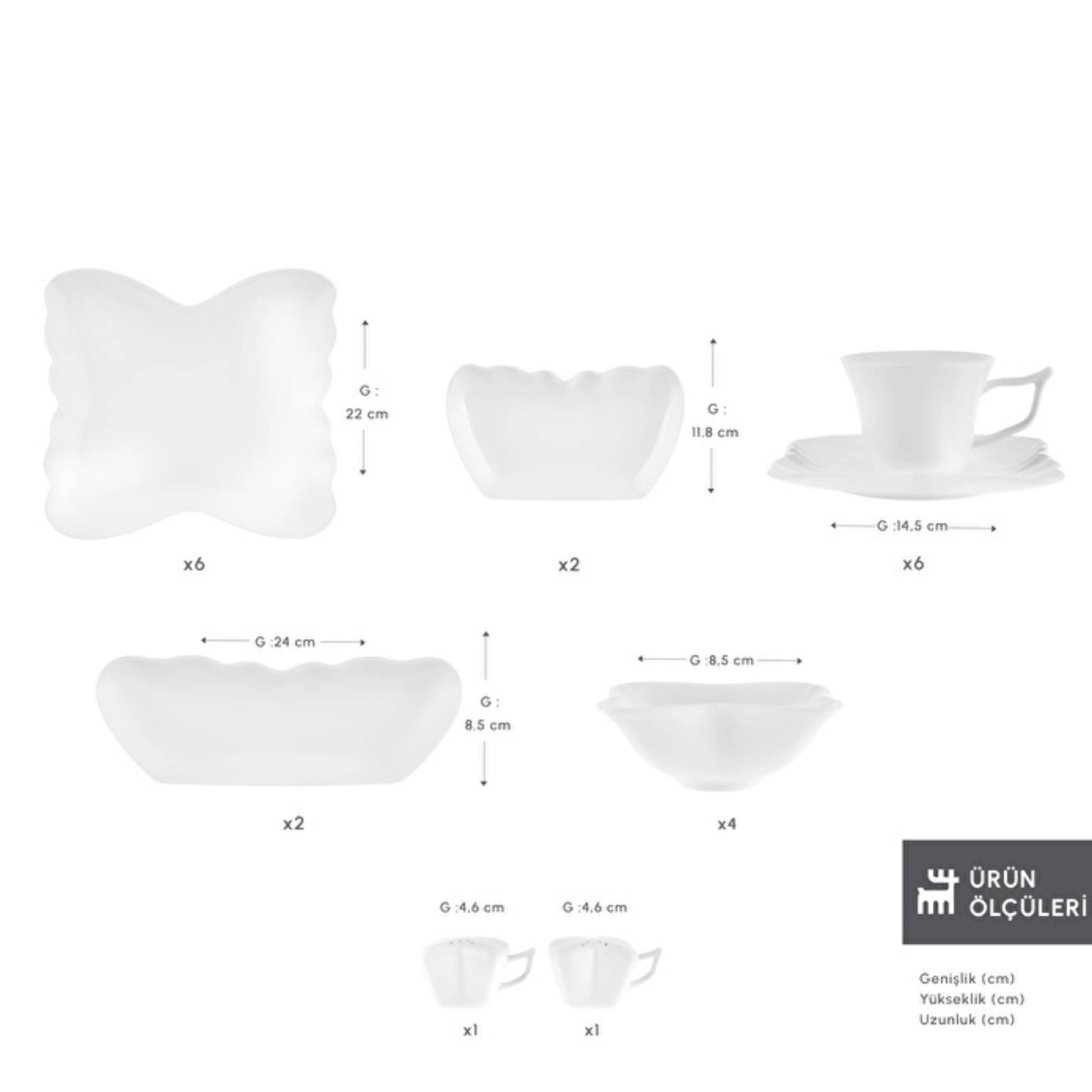 KARACA SERVICE A BRUNCH BONE PIERIS | 34PIECES | 6PERSONNES