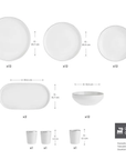 KARACA SERVICE DE TABLE NEW SATURN SILVER | 53 PIECES | 12 PERSONNES
