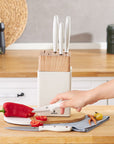 KARACA SET DE COUTEAUX SUR SUPPORT MASTERCUT CREME