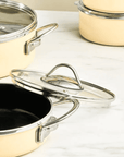 KARACA BATTERIE DE CUISINE EMAILLE CREME ERVA | 14 PIECES