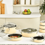 KARACA BATTERIE DE CUISINE EMAILLE CREME ERVA | 14 PIECES