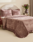 KARACA ENSEMBLE DE COUVRE LIT VIEUX ROSE | 230X240CM | 3 PIECES