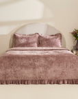 KARACA ENSEMBLE DE COUVRE LIT VIEUX ROSE | 230X240CM | 3 PIECES