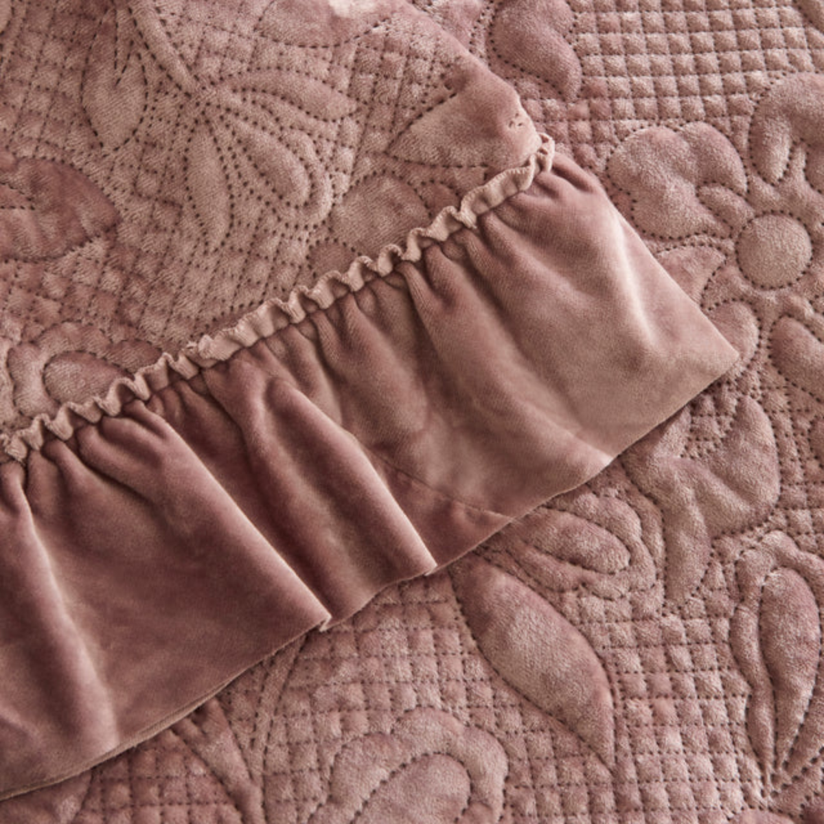KARACA ENSEMBLE DE COUVRE LIT VIEUX ROSE | 230X240CM | 3 PIECES