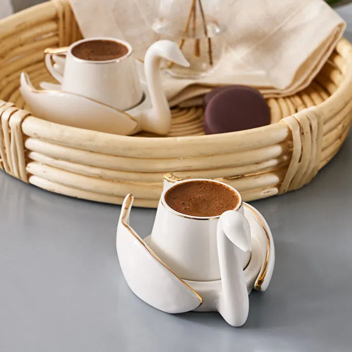 KARACA SERVICE A CAFE SWAN 90ML 12 PIECES 6 PERSONNES