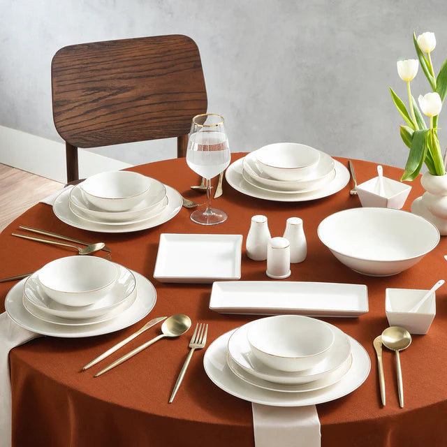 Karaca Pure Service de table 24 pièces pour 6 personnes Porcelaine Grand plat Assiette à dessert Karaca Pure Service de table 24 pièces pour 6 personnes Porcelaine Grand plat Assiette à dessert