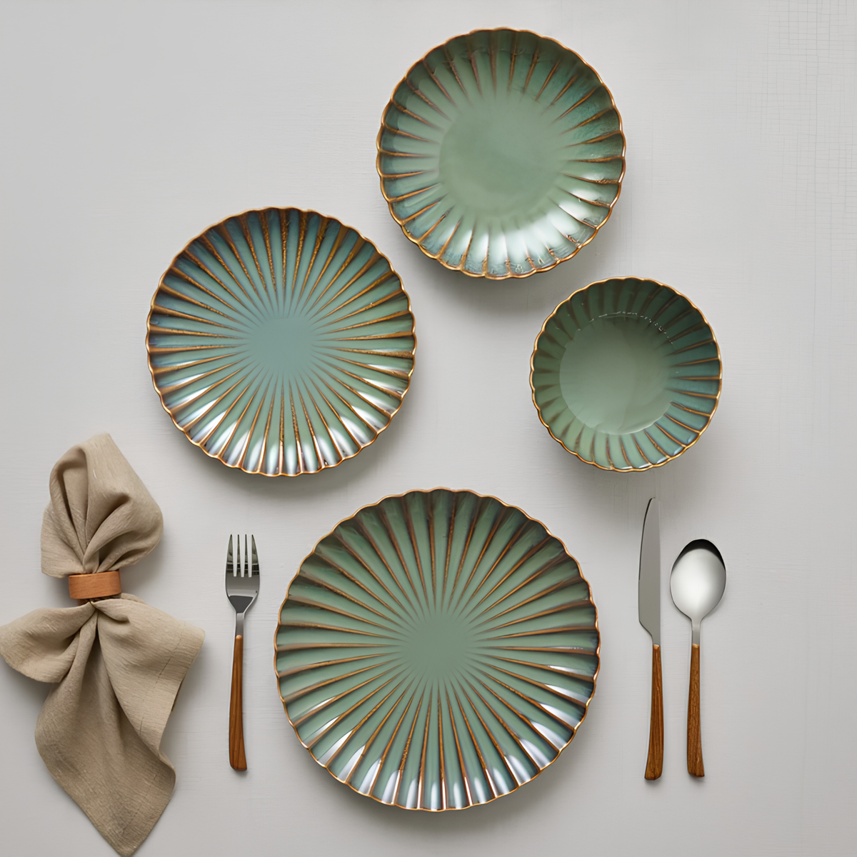 KARACA SERVICE DE TABLE CORA REACTIF | 24 PIECES | 6 PERSONNES