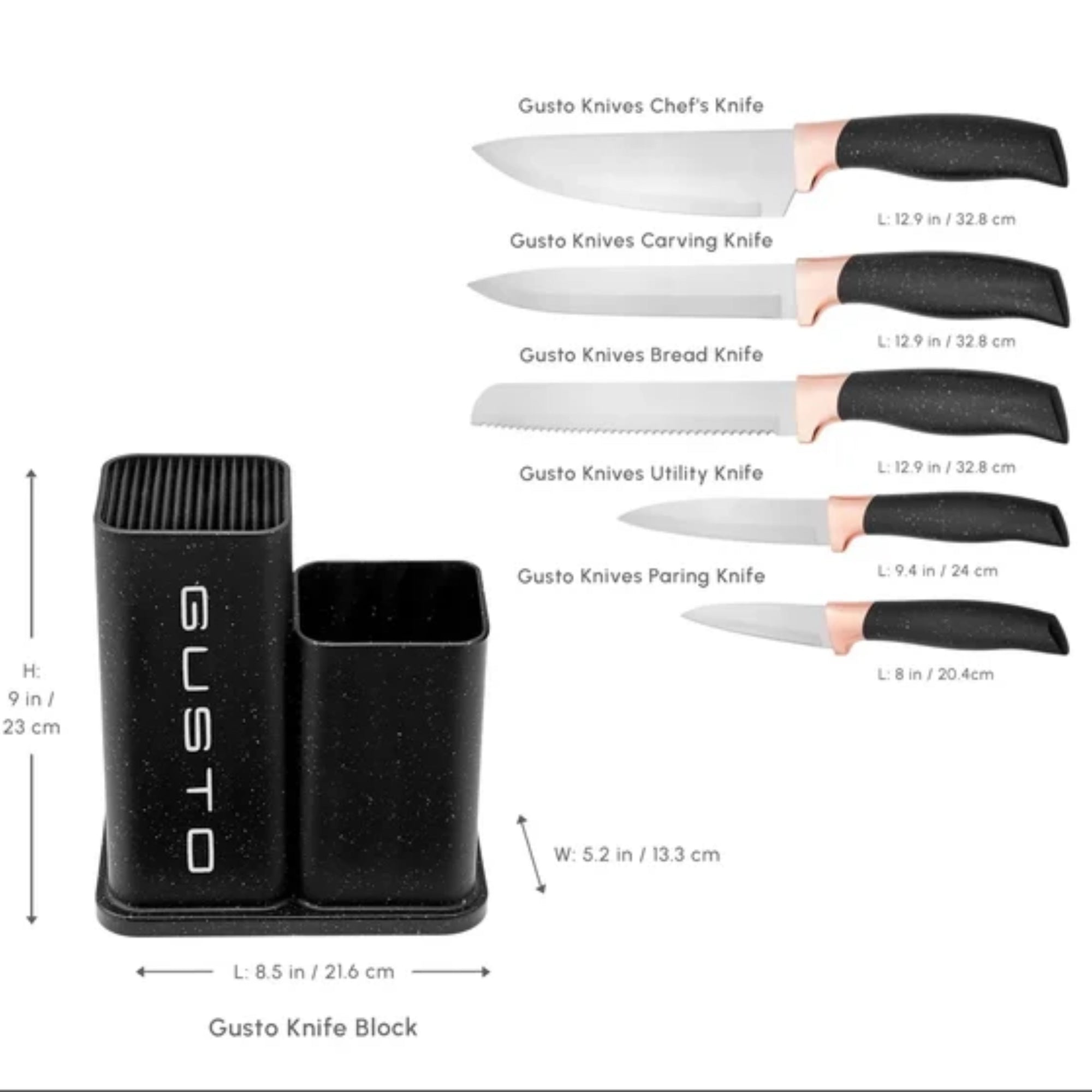 KARACA SET D'USTENSILES GUSTO BLACK | 12 PIECES