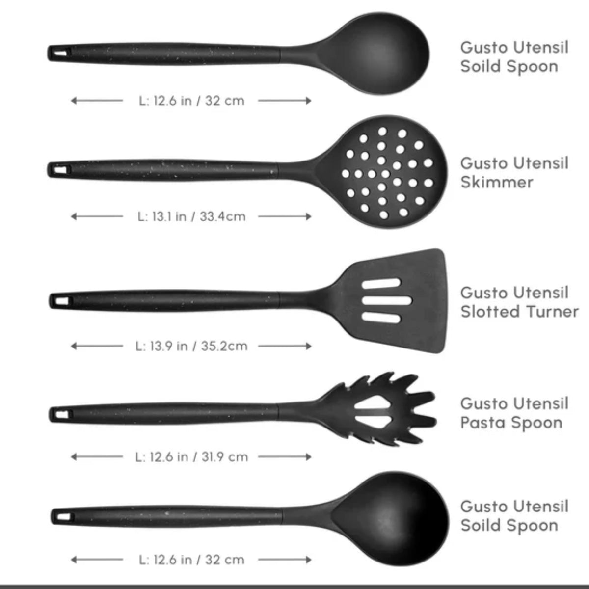 KARACA SET D'USTENSILES GUSTO BLACK | 12 PIECES