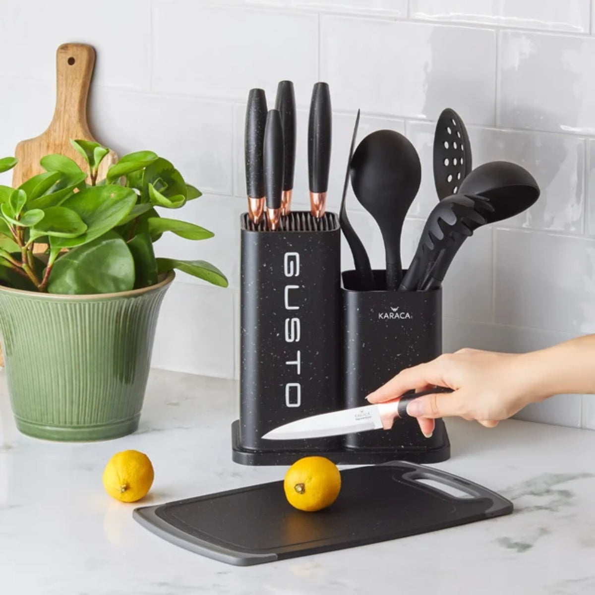 KARACA SET D'USTENSILES GUSTO BLACK | 12 PIECES