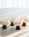 LOT DE 4 COUPELLES APERITIF MIRA ACACIA & PORCELAINE
