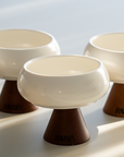 LOT DE 4 COUPELLES APERITIF MIRA ACACIA & PORCELAINE
