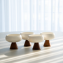 LOT DE 4 COUPELLES APERITIF MIRA ACACIA & PORCELAINE