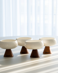 LOT DE 4 COUPELLES APERITIF MIRA ACACIA & PORCELAINE